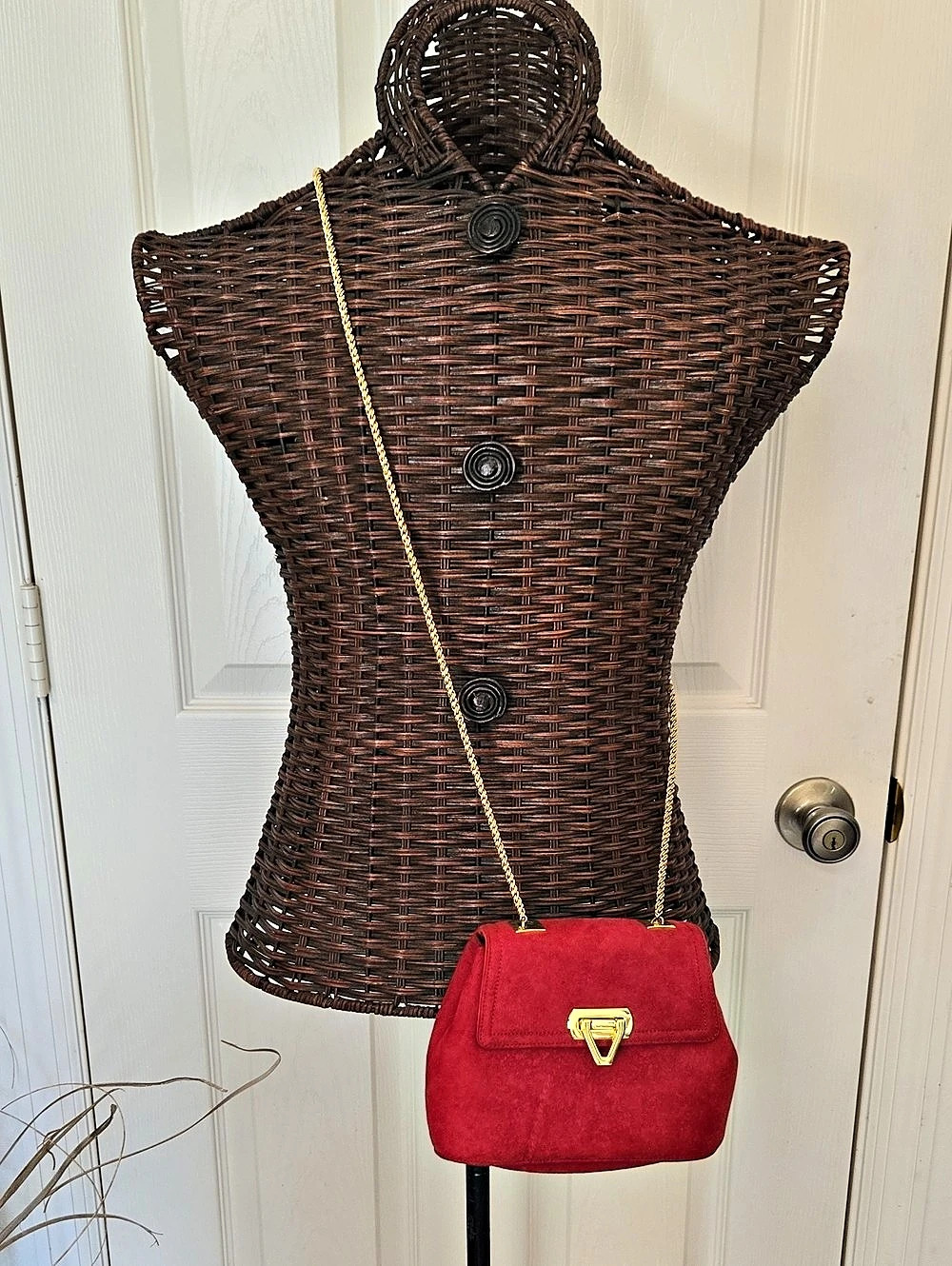Frenchy of California Red Suede Crossbody Bag